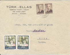 Turkey Cover Sent To Italy Istanbul 1950 - Covers & Documents