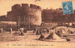 FRANCE - Saint Malo - La Grande Plage Et La Tour Des Dames - LL - Animé -  Carte Postale Ancienne - Saint Malo