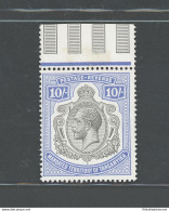 1927-31 Tanganyika - Stanley Gibbons N. 106 - 10 Scellini Deep Blue - MNH** - Other & Unclassified