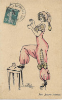 Illustrateur Ch. Naillod Petit Zouave D'amour Femme Dessin De Mode  Art Nouveau - Naillod