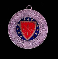 Médaille Métal, Email, Chaine Des Rôtisseurs, 1248-1950, 2 Scans, Frais Fr 2.25 E - Professionali / Di Società