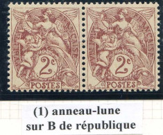 Réf 83 > FRANCE  TYPE BLANC < N° 108 * * Anneau Lune Sur B De République Tenant à Normal < Neuf Luxe * * MNH - 1900-29 Blanc