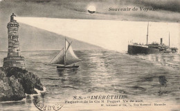 France - S.S. Iméréthie - Paquebot De La Cie Paquet Vu De Nuit - Phare - Voilier -  Carte Postale Ancienne - Paquebots