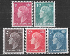 1948-51 Grossherzogin Charlotte 5 Values From The Set Michel 449-451-453/455 MH - 1948-58 Charlotte Linkerkant