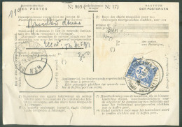 TX N°48 - 3,5 Franc TAXE  Oblitéré Sc BRUXELLES 3 Le 28-II-1940  Sur Carte (type)  Bon N°4040-1935 Pour TAXE DE REEXPEDI - Brieven En Documenten