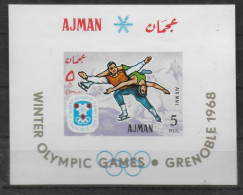 AJMAN  BF * *  NON DENTELE  Jo 1968  Patinage - Pattinaggio Artistico