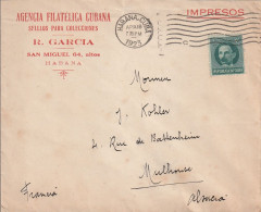 Cuba Lettre Pour L'Alsace 1923 - Cartas & Documentos