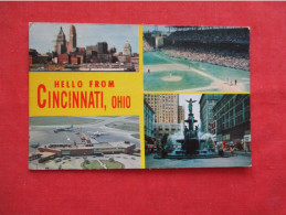 Baseball  Stadium & Airport.  Hello From Cincinnati  - Ohio > Cincinnati     Ref 6327 - Cincinnati