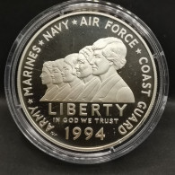 1 DOLLAR BE ARGENT 1994 P Women In Military Service For America Memorial USA / PROOF SILVER - Ohne Zuordnung