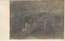 Militaria - Carte Photo - Canon - Soldat -  Carte Postale Ancienne - Ausrüstung