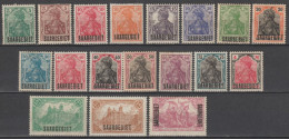 SAAR - 1920 - SERIE COMPLETE YVERT N° 32/49 * MH - COTE = 50 EUR - Unused Stamps