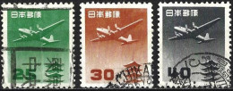 Japan 1952/53 - Mi 598A To 600A - YT Pa 24/26 ( Airplanes Douglas DC-4 ) - Gebruikt