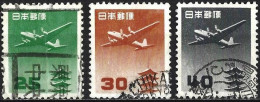 Japan 1952/53 - Mi 598A To 600A - YT Pa 24/26 ( Airplanes Douglas DC-4 ) - Used Stamps