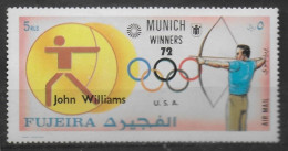 FUJEIRA  PA   * *    SURCHARGE  Jo 1972  Tir A L Arc John Williams - Tiro Con L'Arco