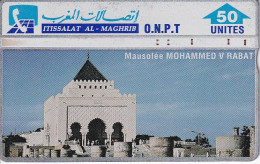 TARJETA DE MARRUECOS DE 50 UNITES MAUSOLEE MOHAMMED V RABAT (310C) - Marocco