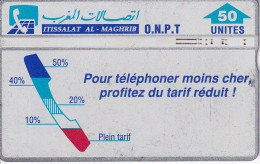 TARJETA DE MARRUECOS DE 50 UNITES POUR TELEPHONER MOINS (401B) - Maroc