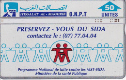 TARJETA DE MARRUECOS DE 50 UNITES PRESERVEZ VOUS DU SIDA (311A) - Morocco