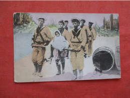 A Day After The Earthquake.  Sailors Saving A Child.  Has Crease.   Ref 6327 - Catastrophes