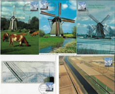 Pays-Bas 2005 Y&T 2201 Sur 5 Cartes Maximum. Moulins à Vent Et éolienne - Molinos
