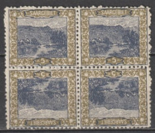 SAAR / SARRE - 1921 - YT N° 53c BLOC De 4 TETE-BECHE ** MNH - COTE = 54 ++EUR. - Unused Stamps