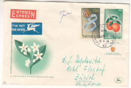 Israël - Lettre Exprès De 1956 - Oblit Haifa - Expédié Vers Zürich - Fruits - Oranges - - Storia Postale