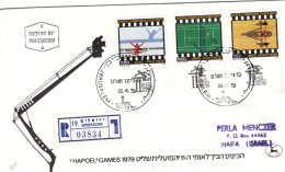 Israël - Lettre Recom De 1979 - Oblit Jerusalem - Exp Vers Haifa - Jeux Sportifs - Tennis - Haltérophilie - Gym - - Lettres & Documents