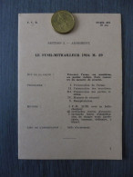 FICHE FCB / TTA 140 / FUSIL MITRAILLEUR 1924 M. 29 / FM 24-29 / EDITION 1956 / 01 - Armes Neutralisées
