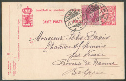 E.P. Carte Armoirie 10c . + Tp  Josephine-Charlotte 10c. . Obl. Dc VIANDEN 29.7.1921 Vers Chairière Sur Semois (Belgique - Enteros Postales