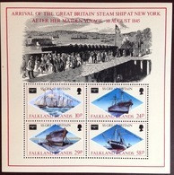 Falkland Islands 1986 Ameripex SS Great Britain Ships Minisheet MNH - Falkland Islands