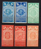 USA, États Unis, 6 Timbres Pour Journaux, N° 2  (1), 3 (3) Et 4 (2) - Dagbladzegels