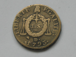 1 Sol Aux Balances - 1793 D (Dijon)    **** EN  ACHAT IMMEDIAT **** - 1792-1975 Nationalkonvent