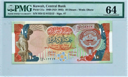 KUWAIT 1968 {ND 1992} - P 21a-10 Dinars PMG 64 UNC - RARE! - Other - Asia