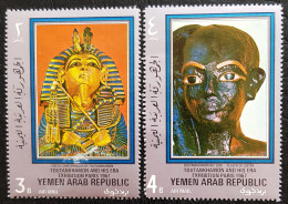 Yémen Du Nord 1970 Airmail  Tutankhamun And His Time  Exhibition In Paris 1967 Stampworld N° 1105 à 1106 Série Complète - Yemen