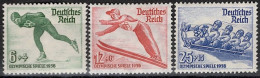 Deutsches Reich Allemagne Germany 1936: Winter-Olympiade Garmisch-Partenkirchen  "Skate Saut Bob" Michel-N° 600-602 * - Inverno1936: Garmisch-Partenkirchen