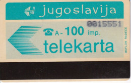 TARJETA DE YUGOSLAVIA DE 100 IMP - MAZQUITE ZAGREB - Joegoslavië