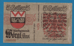 AUSTRIA Wörgl Tirol Marktgemeinde 10 HELLER No Date-31/12/1920 4. AUFLAGE NOTGELD Catalog # FS 1252 - Austria