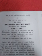 Doodsprentje Raymond Baeckelandt / Aalster 21/12/1901 Sint Gillis 7/1/1975 ( Maria Vael ) - Religion & Esotérisme