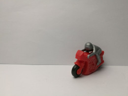 Delcampe - Kinder : K92 N35  Motorrad Mit Schwungradantrieb 1991 - Motorrad  - Rot - Steckfiguren