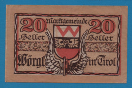 AUSTRIA Wörgl Tirol Marktgemeinde 20 HELLER No Date-31/12/1920 5. AUFLAGE NOTGELD Catalog # FS 1252 - Oesterreich