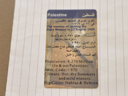 JORDAN-(JO-ALO-0104)-Palestine-(36)-(tirage-40.000)-(8JD)-(11/2001)-used Card+1card Prepiad Free - Giordania