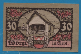 AUSTRIA Wörgl Tirol Marktgemeinde 30 HELLER No Date-31/12/1920 4. AUFLAGE NOTGELD Catalog # FS 1252 - Austria