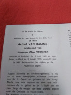 Doodsprentje Achiel Van Damme / Lochristi 12/6/1905 Gent 3/1/1975 ( Clara Verniers ) - Religion & Esotérisme