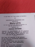 Doodsprentje Maria Leys / Vorst Kempen 15/8/1914 Meerhout Zittaart  27/1/1975 ( Joannes Huygens ) - Religion & Esotérisme