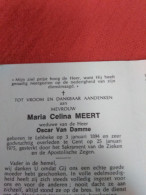 Doodsprentje Maria Celina Meert / Lebbeke 3/1/1894 Gent 25/1/1975 ( Oscar Van Damme ) - Religion & Esotérisme