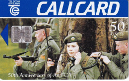 TARJETA DE IRLANDA DE 50 UNITS DE 50TH ANNIVERSARY OF AN FCA (SOLDADO-MILITAR) - Irland