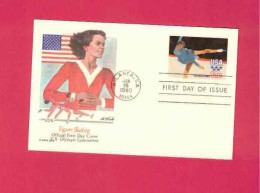 FDC  Entier Postal  à 14c Des USA EUAN - Skating - Patinage - Inverno1980: Lake Placid