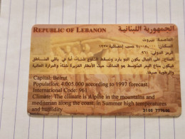 JORDAN-(JO-ALO-0127)-LEBANON-(40)-(3100-777606)-(3JD)-(02/2002)-used Card+1card Prepiad Free - Jordania
