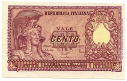 100 LIRE BIGLIETTO DI STATO ITALIA ELMATA DI CRISTINA 31/12/1951 SUP - Sonstige & Ohne Zuordnung