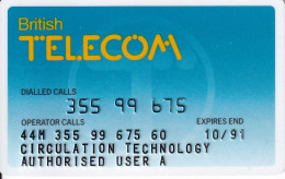 TARJETA DEL REINO UNIDO DE BRITISH TELECOM - PERSONAL AÑO 1991 - Autres & Non Classés