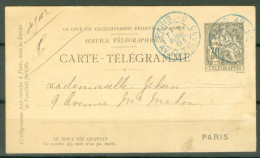 Entier Chaplain  30 C Carte Télégramme  Paris 42 Av Friedland Avril 1893  - Telegrafi E Telefoni